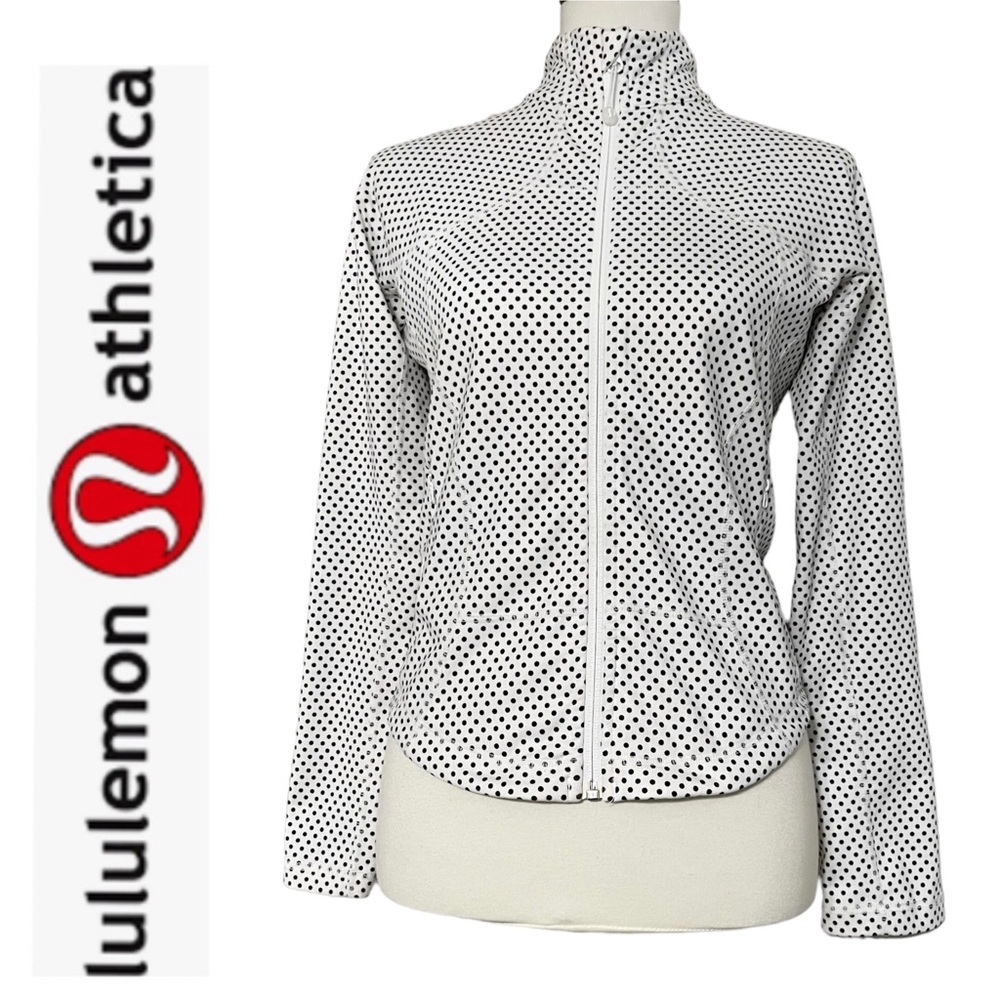 Lululemon Zippered White and Polka Dot Jacket